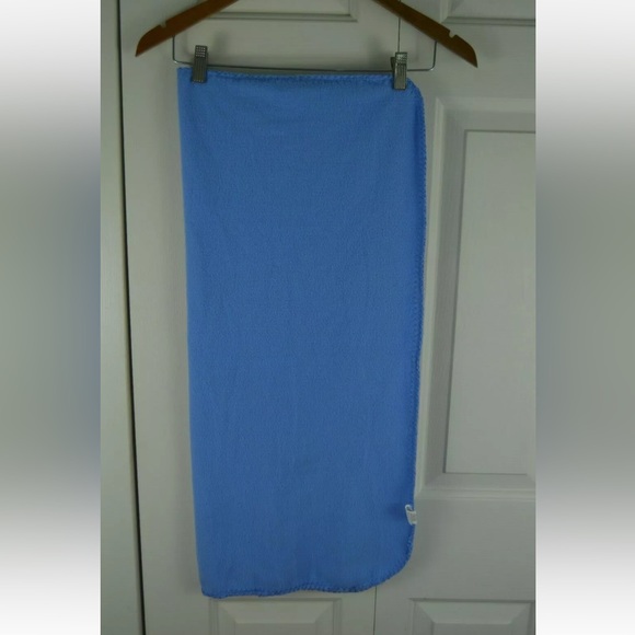 Cutie Pie Tons of Fun Elephant Baby Blanket Gray Blue Stitched Edge Fleece - Picture 5 of 6